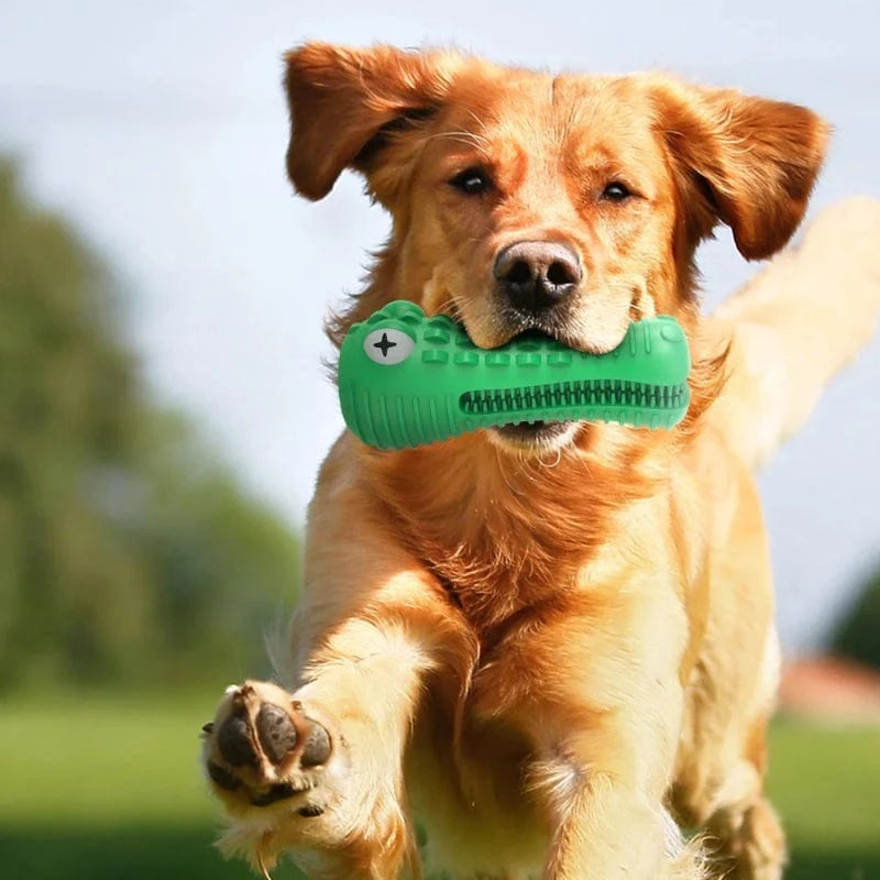 TechnuPet Dog Toys Green Rubber Chew Toy for Aggressive Chewers