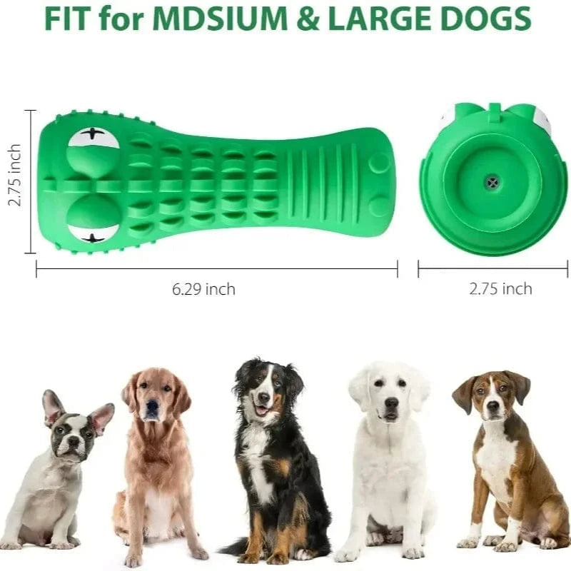 TechnuPet Dog Toys Green Rubber Chew Toy for Aggressive Chewers