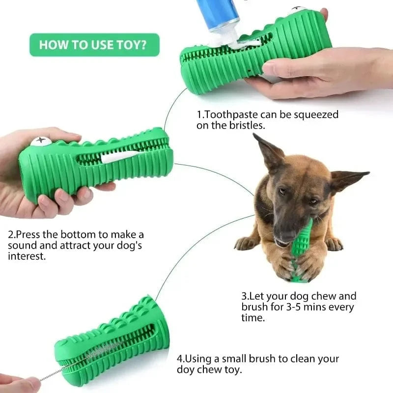 TechnuPet Dog Toys Green Rubber Chew Toy for Aggressive Chewers