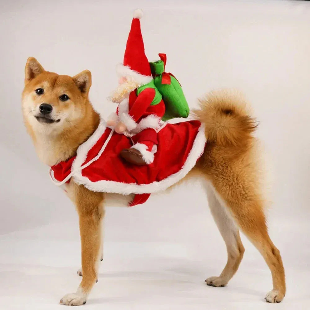 TechnuPet Dog Christmas Outfit Santa Claus Christmas Dog Costume