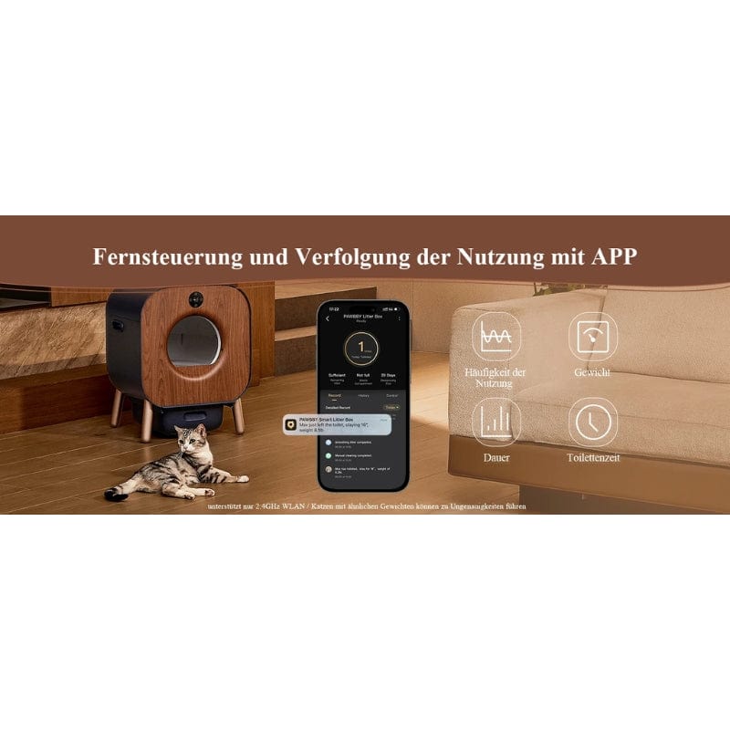 TechnuPet Cat Litters Smart Cat Litter Box with Wood Design