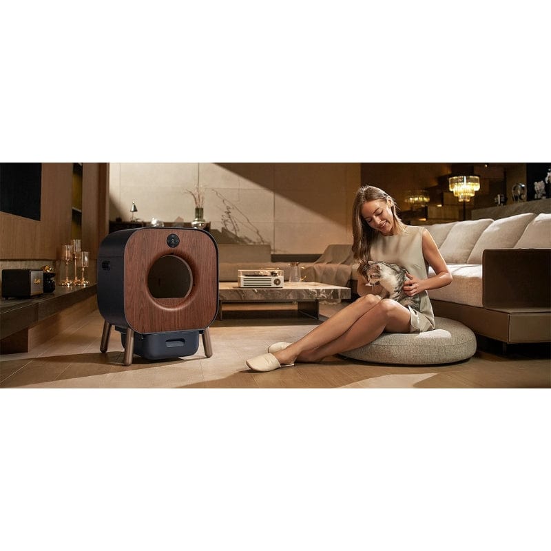 TechnuPet Cat Litters Smart Cat Litter Box with Wood Design