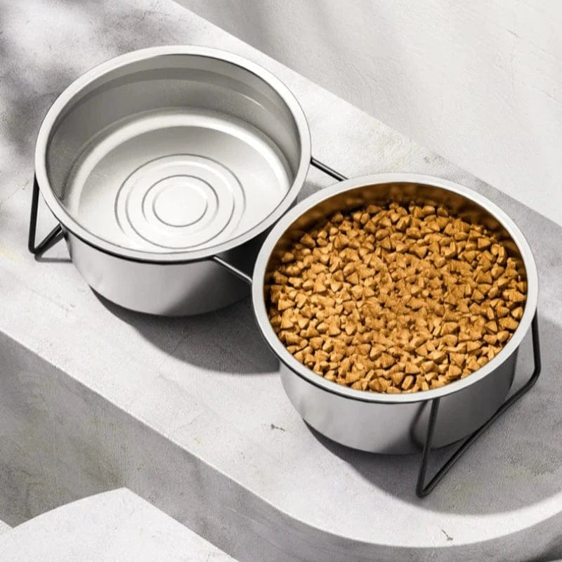 TechnuPet Dog Bowls Stainless Steel Slow Feeder Dog Bowl – Elevated Anti-Slip Stand