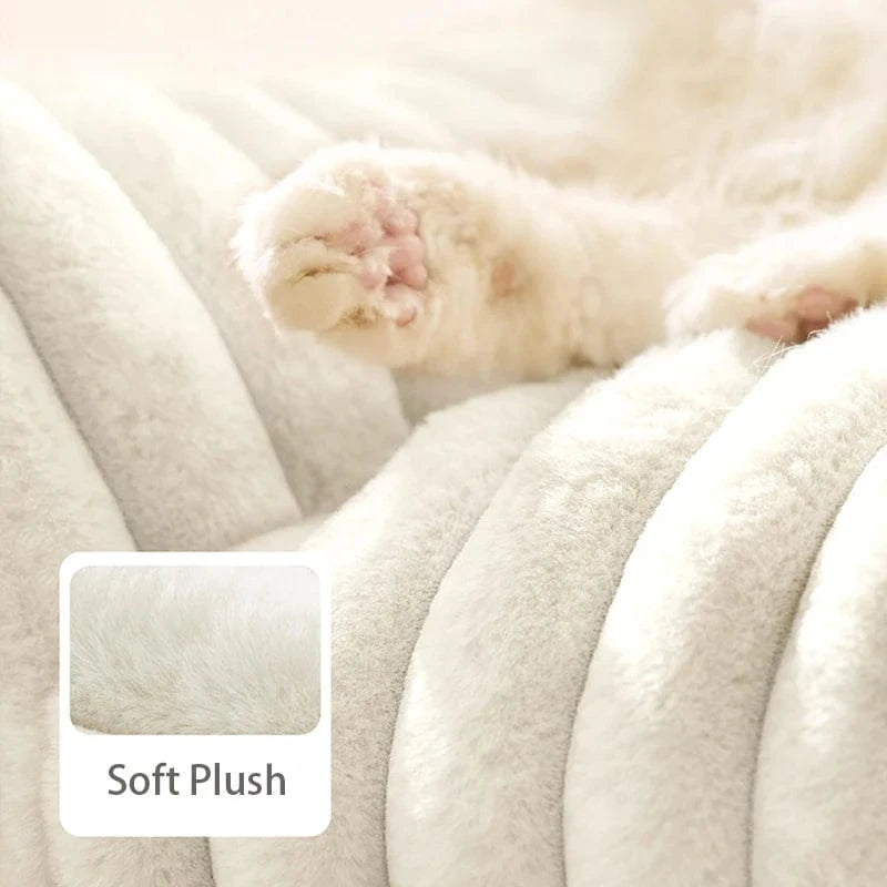 TechnuPet Cat Bed Striped Plush Cat Bed