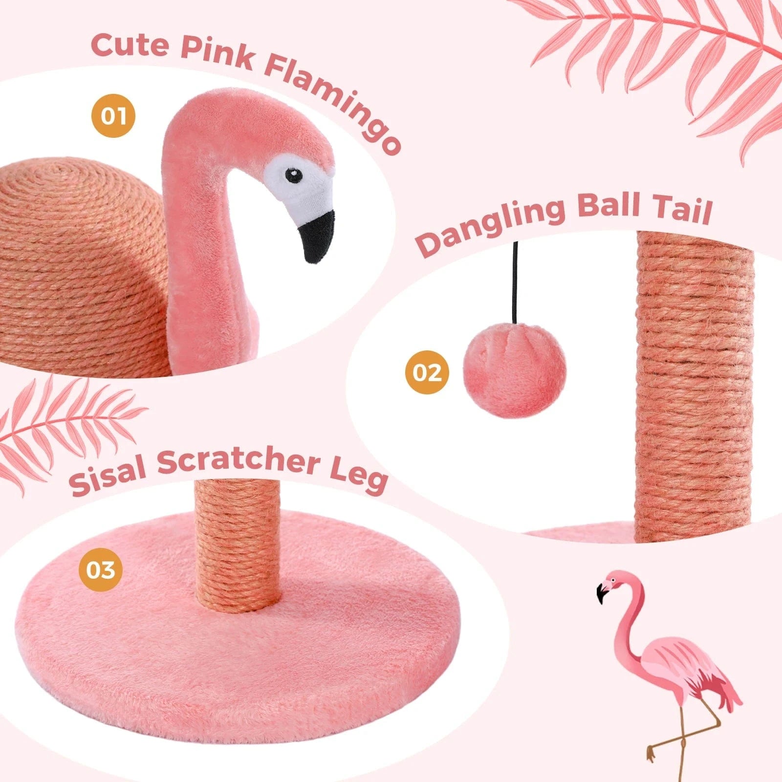 TechnuPet Cat Scratching Post Tall Cat Scratching Post with Spring Ball