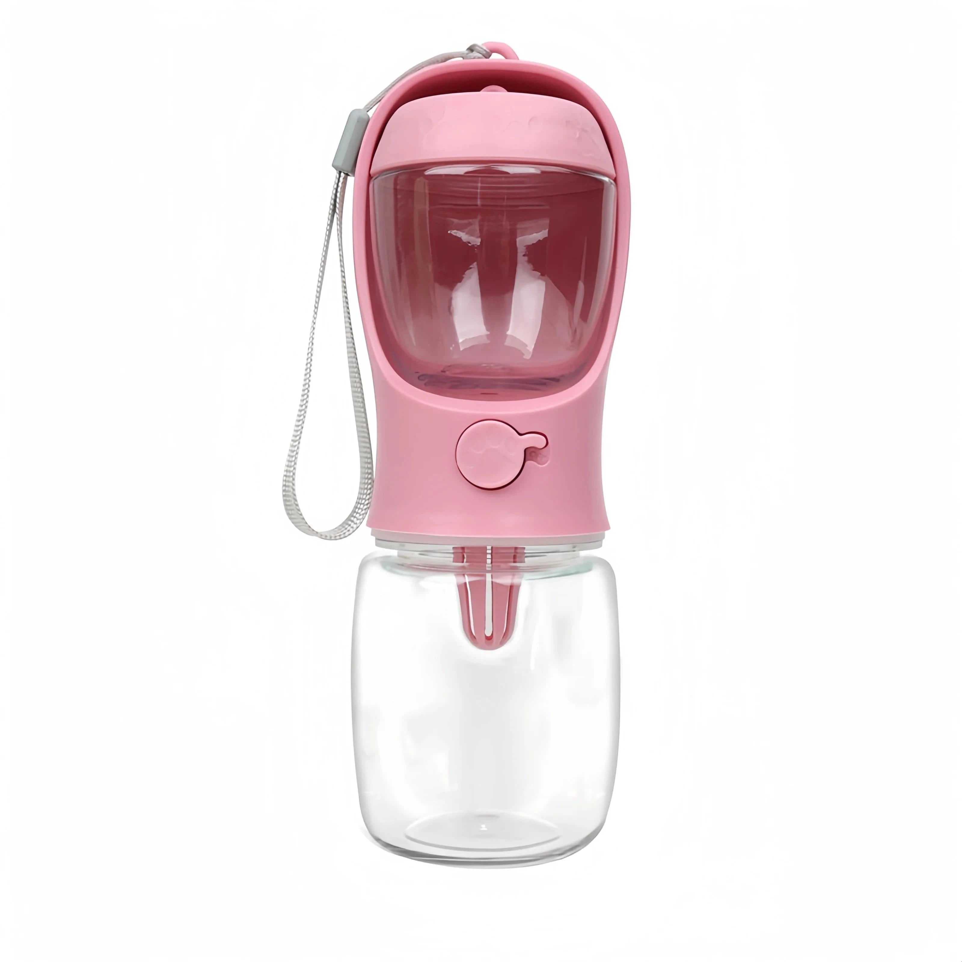 TechnuPet Smart Dog Feeder Pink / 550ml Travel Pet Water Bottle and Food Dispenser