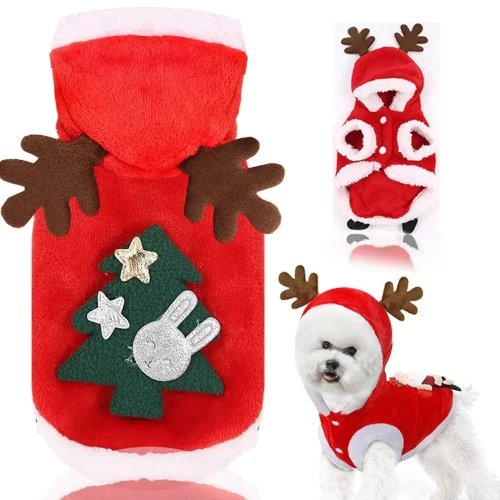 TechnuPet Dog Christmas Outfit Christmas tree / XS(old) Warm Christmas Hoodie for Dogs