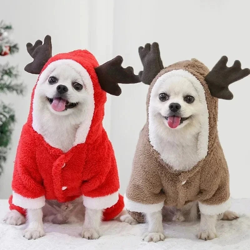 TechnuPet Dog Christmas Outfit Warm Christmas Hoodie for Dogs