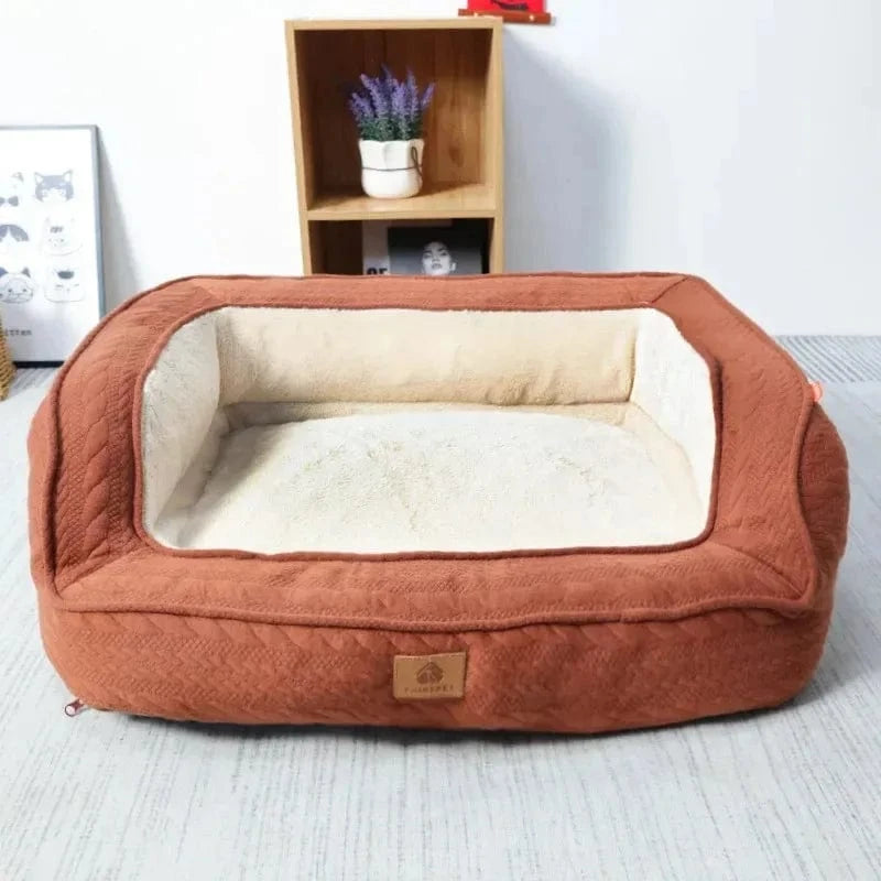 TechnuPet Dog Bed Red / XL 66X55X24cm Warm Sofa Pet Bed for Cats and Dogs