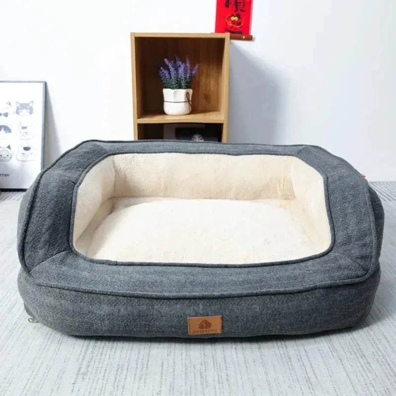 TechnuPet Dog Bed Gray / XL 66X55X24cm Warm Sofa Pet Bed for Cats and Dogs