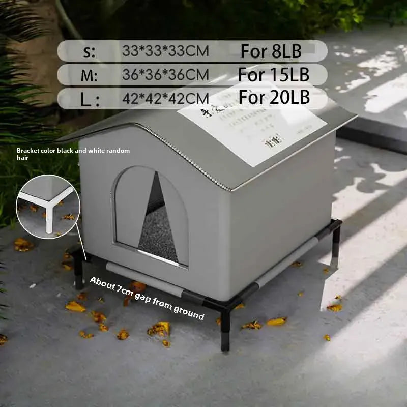TechnuPet Cat Houses Set Grey / 42x42x42cm / Main Waterproof Outdoor Pet Cave