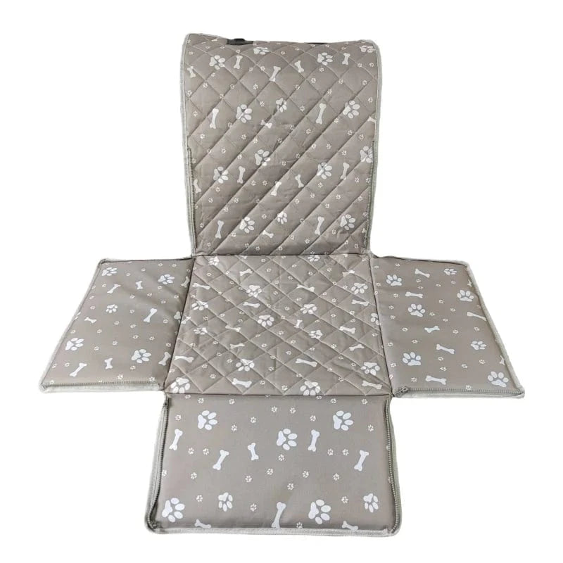 TechnuPet Car Accessories for Dogs Grey Bone Print / L Waterproof Pet Car Seat Cover Hammock