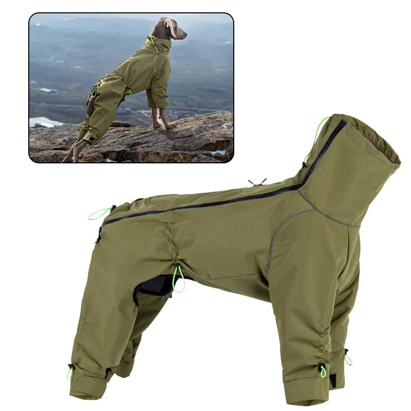 TechnuPet Pet Jackets JY2500128-GN / 5XL Waterproof Reflective 4-Leg Dog Jacket