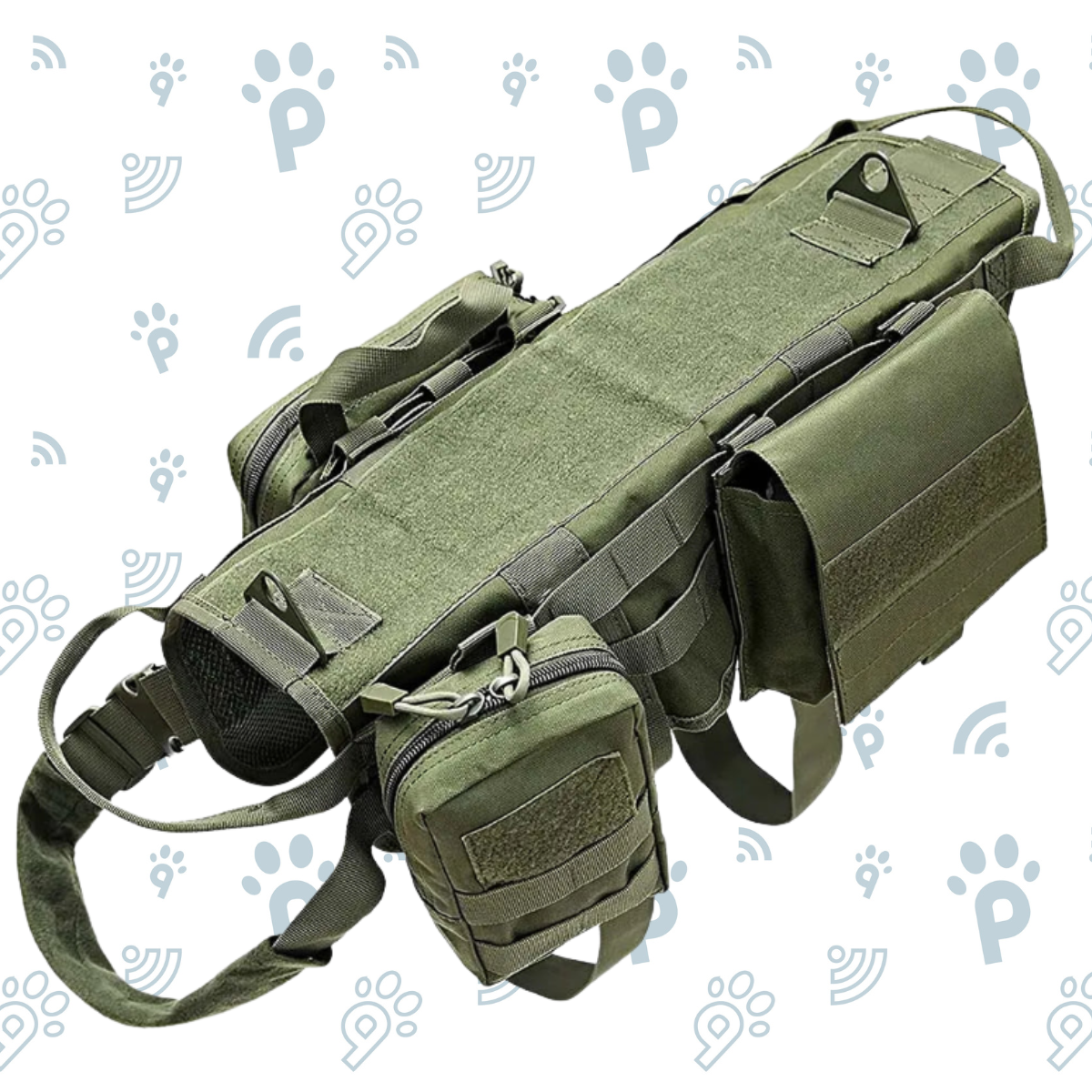 Tactical Large Dog Harness with Pouches