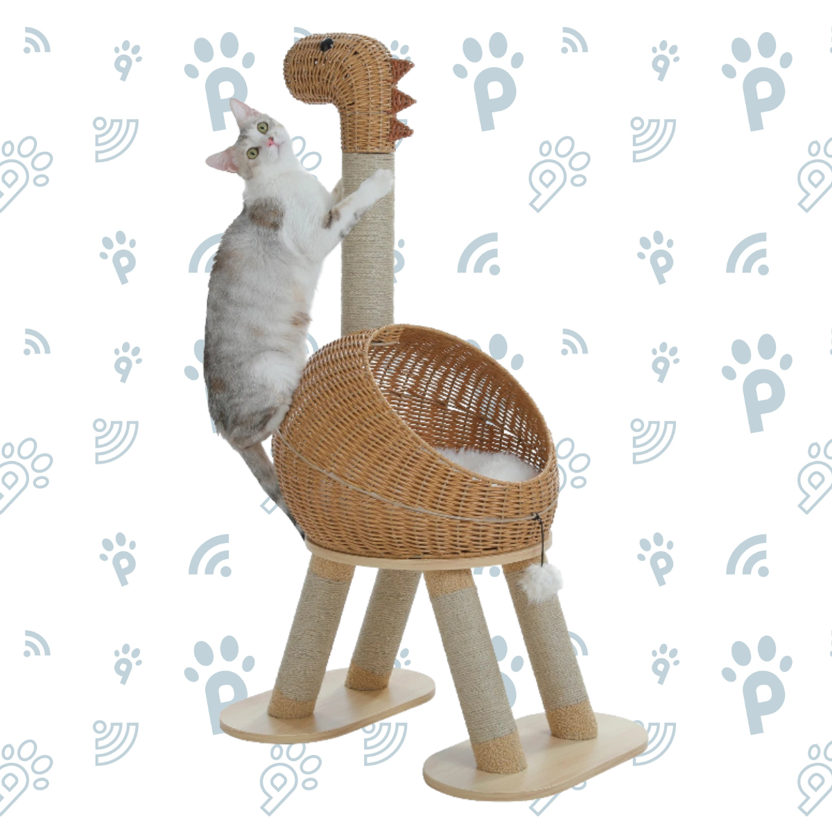 Whimsical Dinosaur Cat Tree