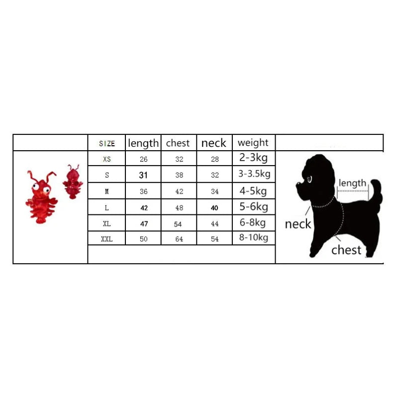 Lobster Dog Costume Vest