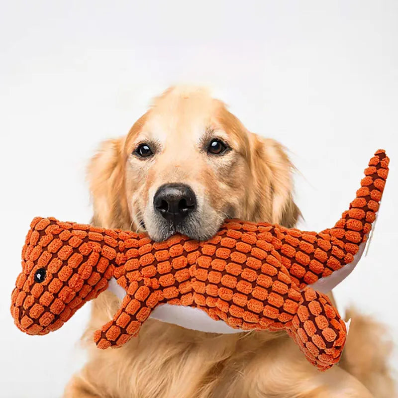 Plush Dinosaur Squeaky Dog Toy