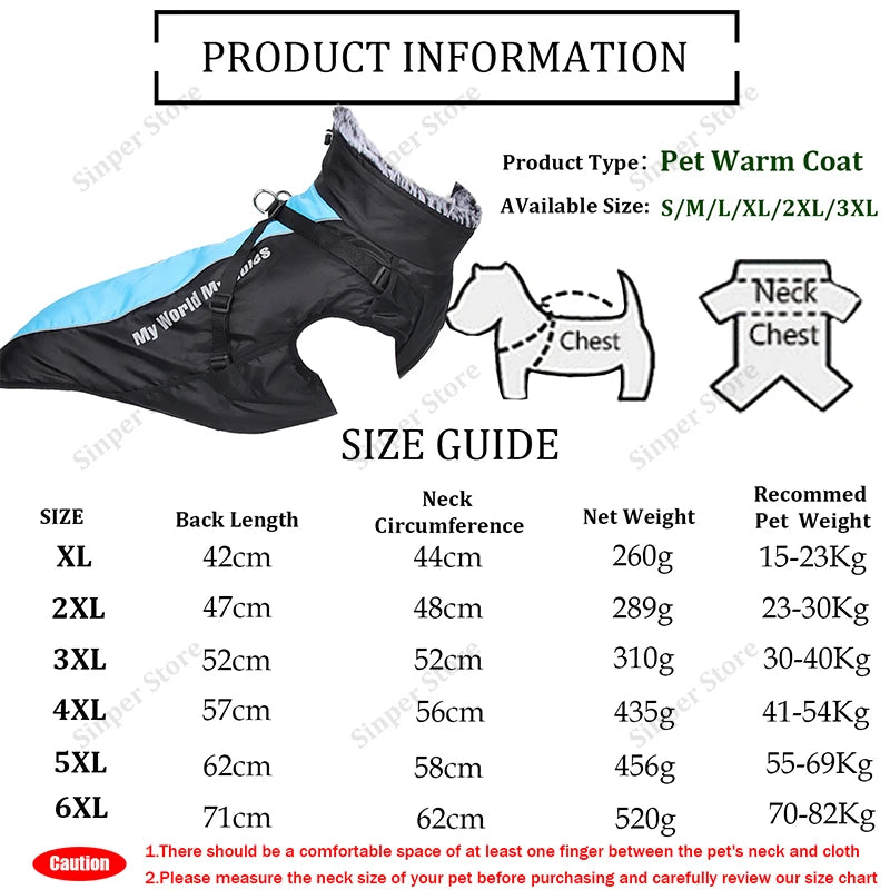 Reflective Waterproof Warm Dog Jacke