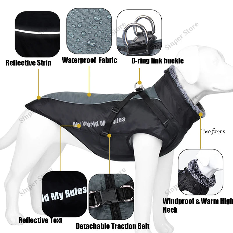 Reflective Waterproof Warm Dog Jacket
