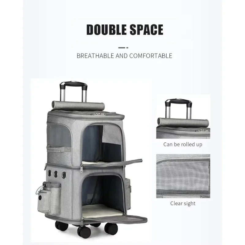Double Pet Trolley Bag