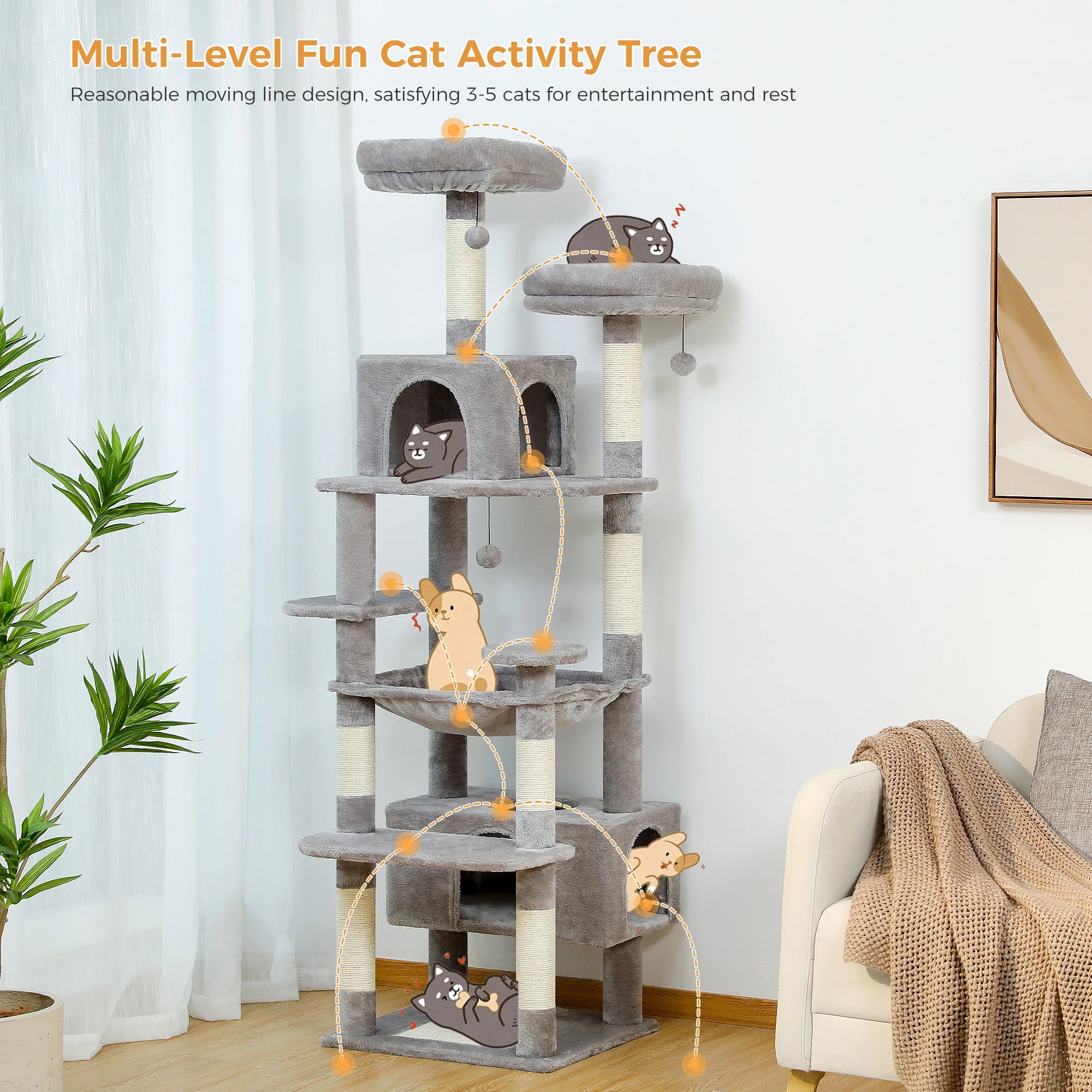Large Grey Cat Tree