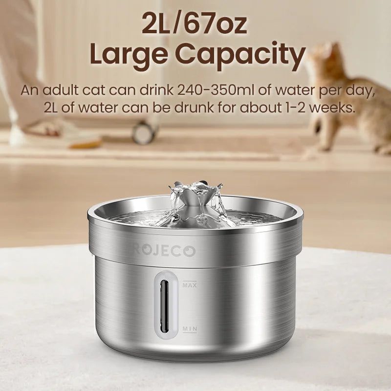 Stainless Steel Pet Drinking Automatic Water Fountain