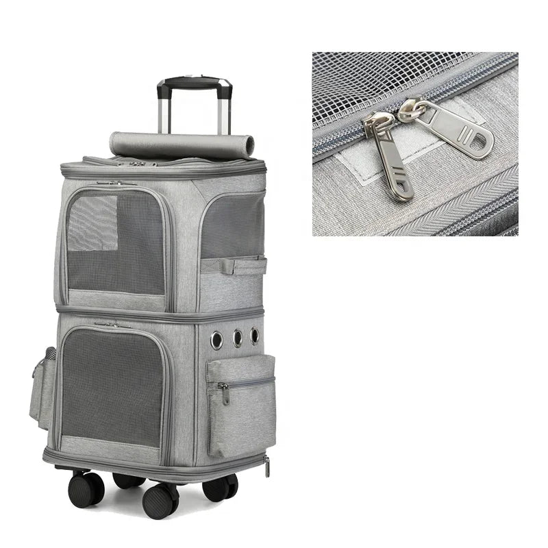 Double Pet Trolley Bag
