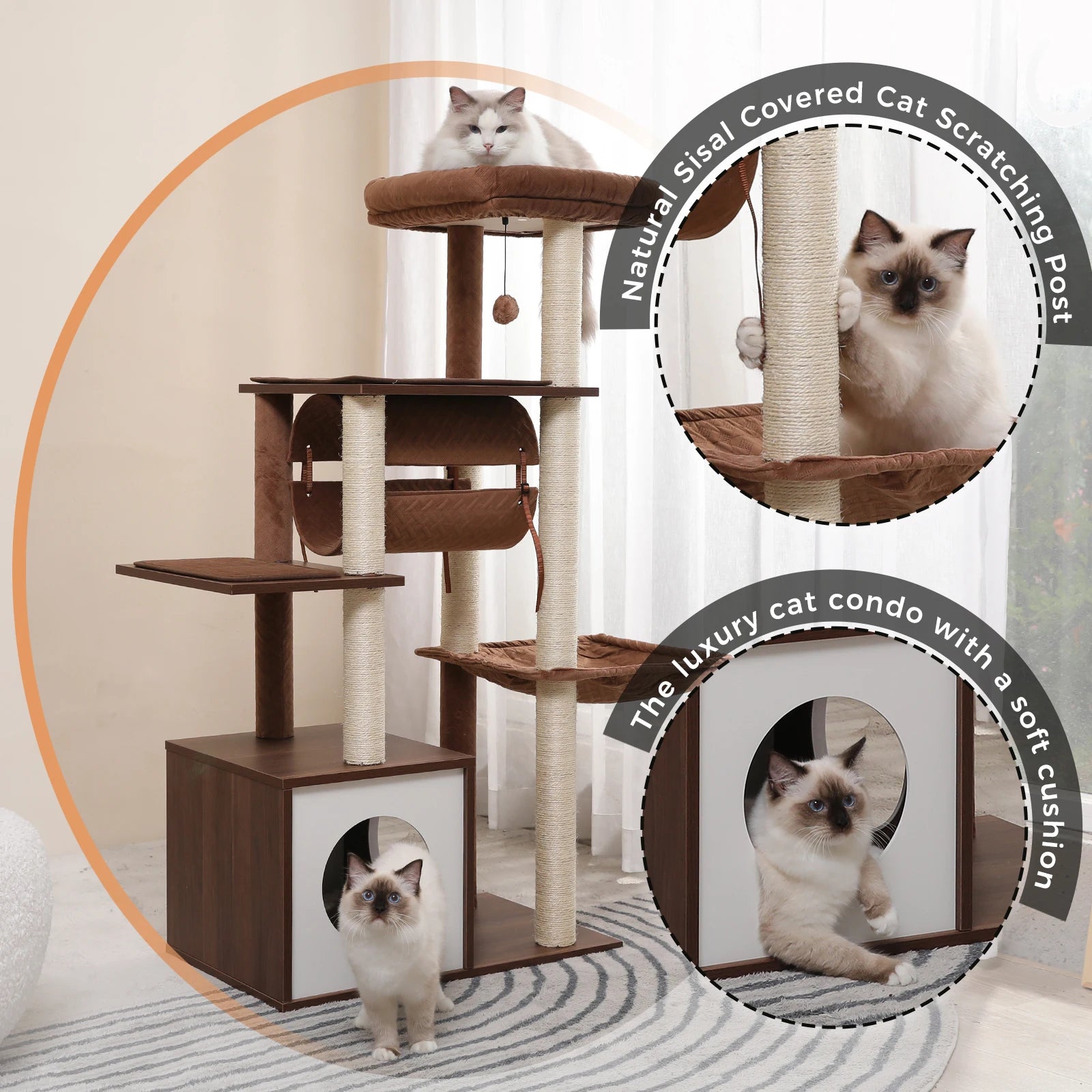 Modern Wooden Cat Tree