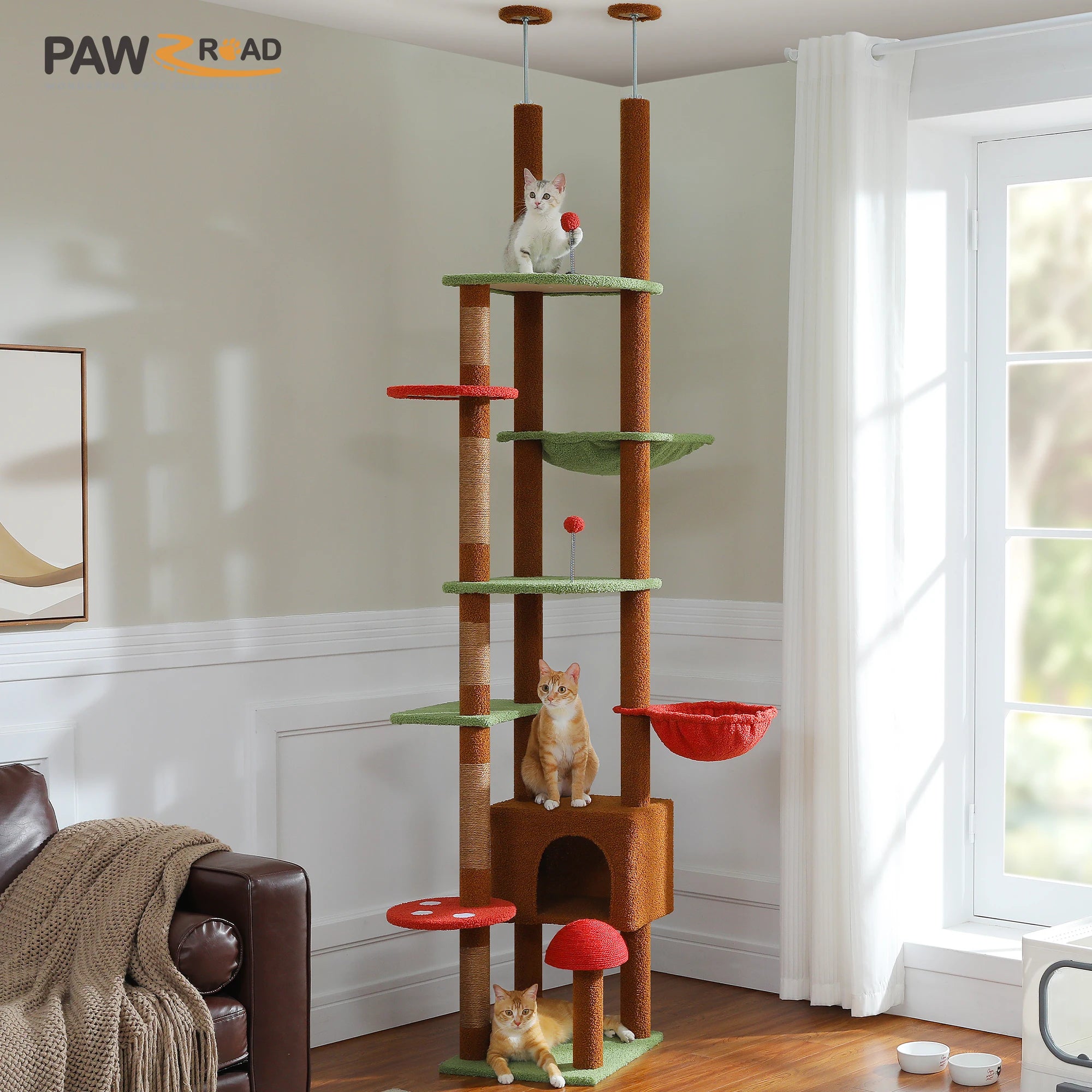 Adjustable Floor-to-Ceiling Cat Tree