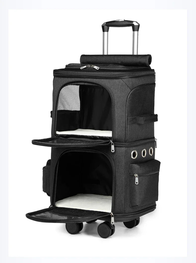 Double Pet Trolley Bag