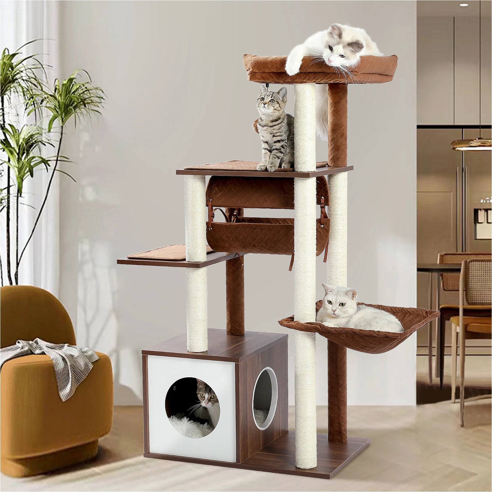 Modern Wooden Cat Tree