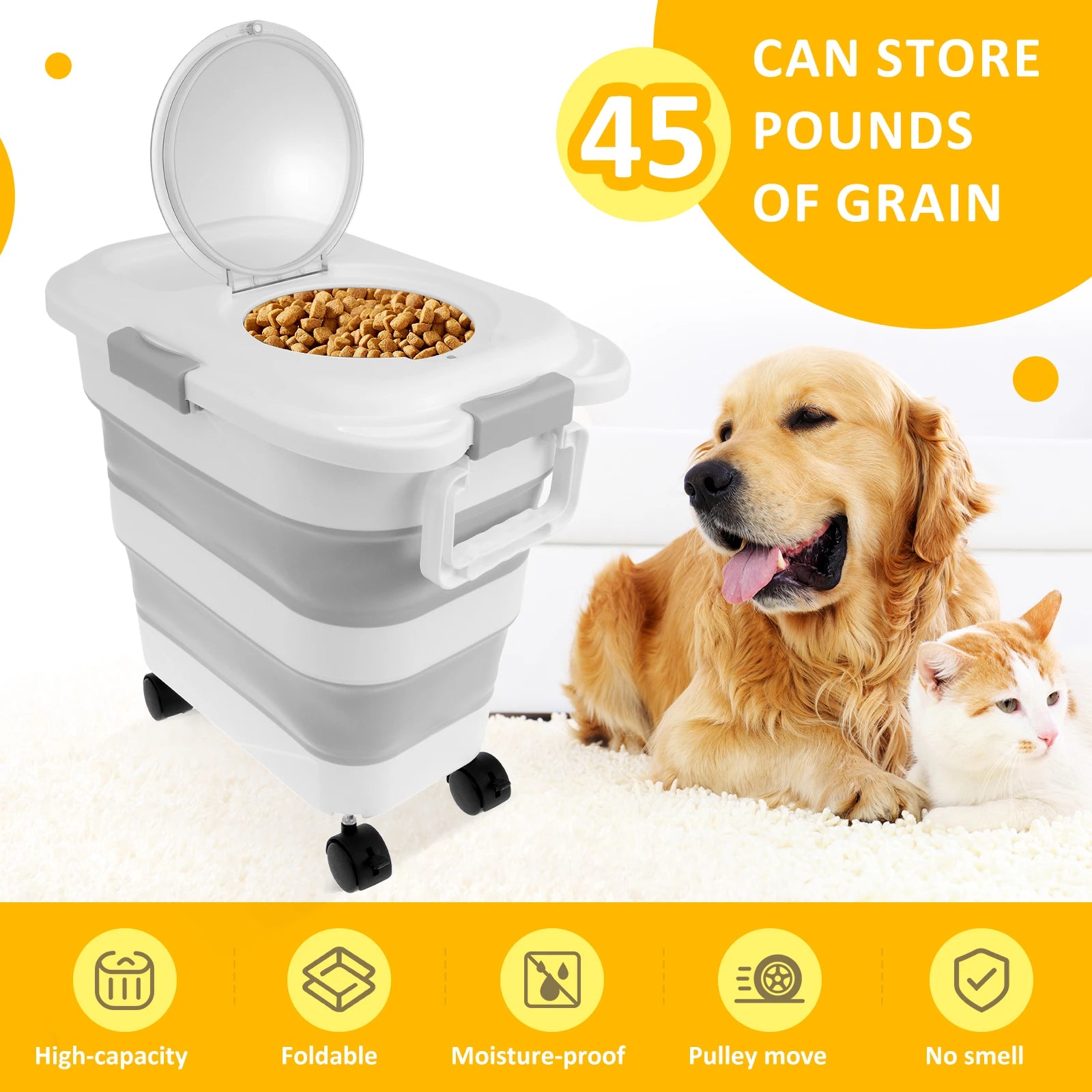 Collapsible Pet Food Barrel