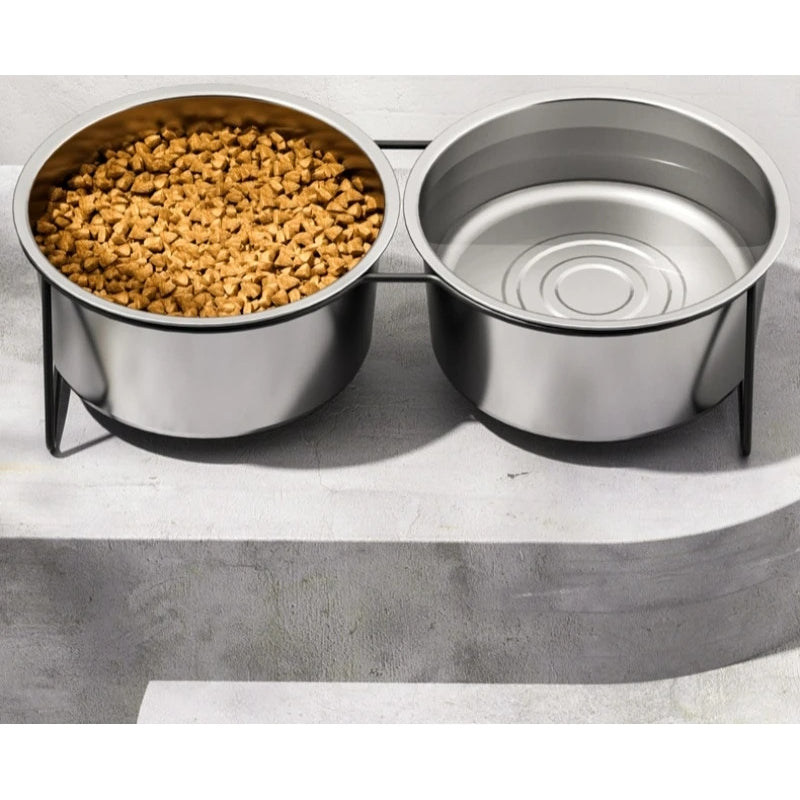 Stainless Steel Slow Feeder Dog Bowl – Elevated Anti-Slip Stand