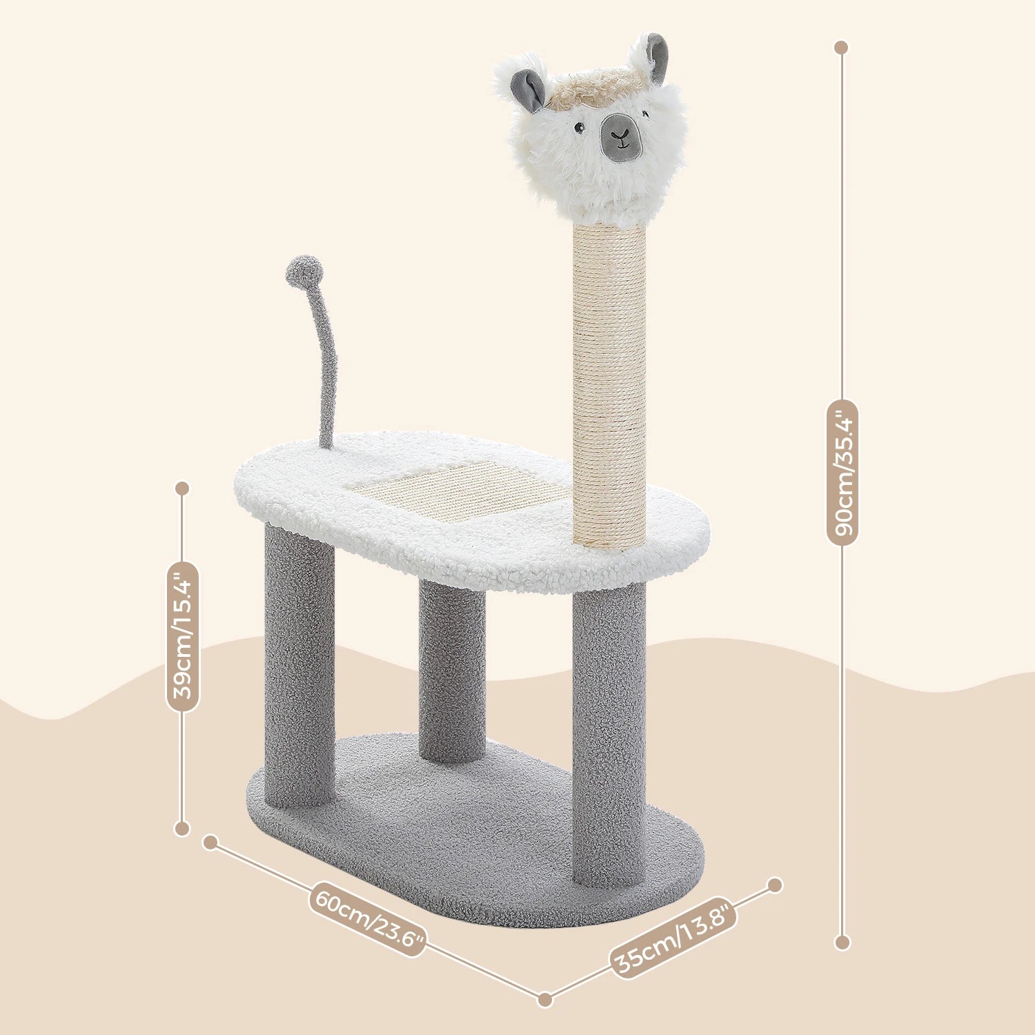 Tall Cat Scratching Post with Spring Ball