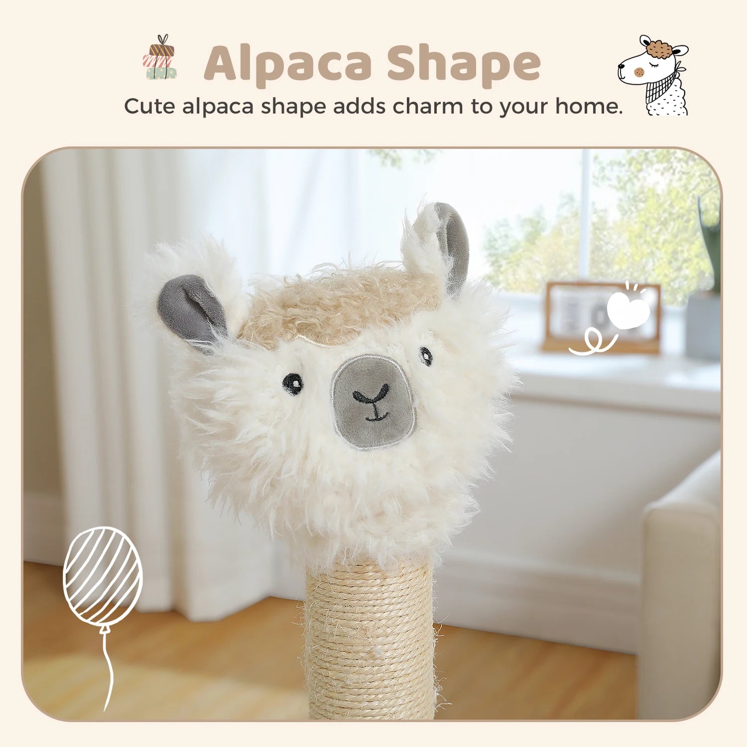 Tall Cat Scratching Post with Spring Ball