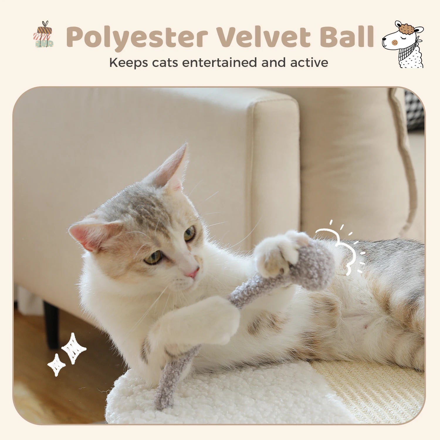 Tall Cat Scratching Post with Spring Ball