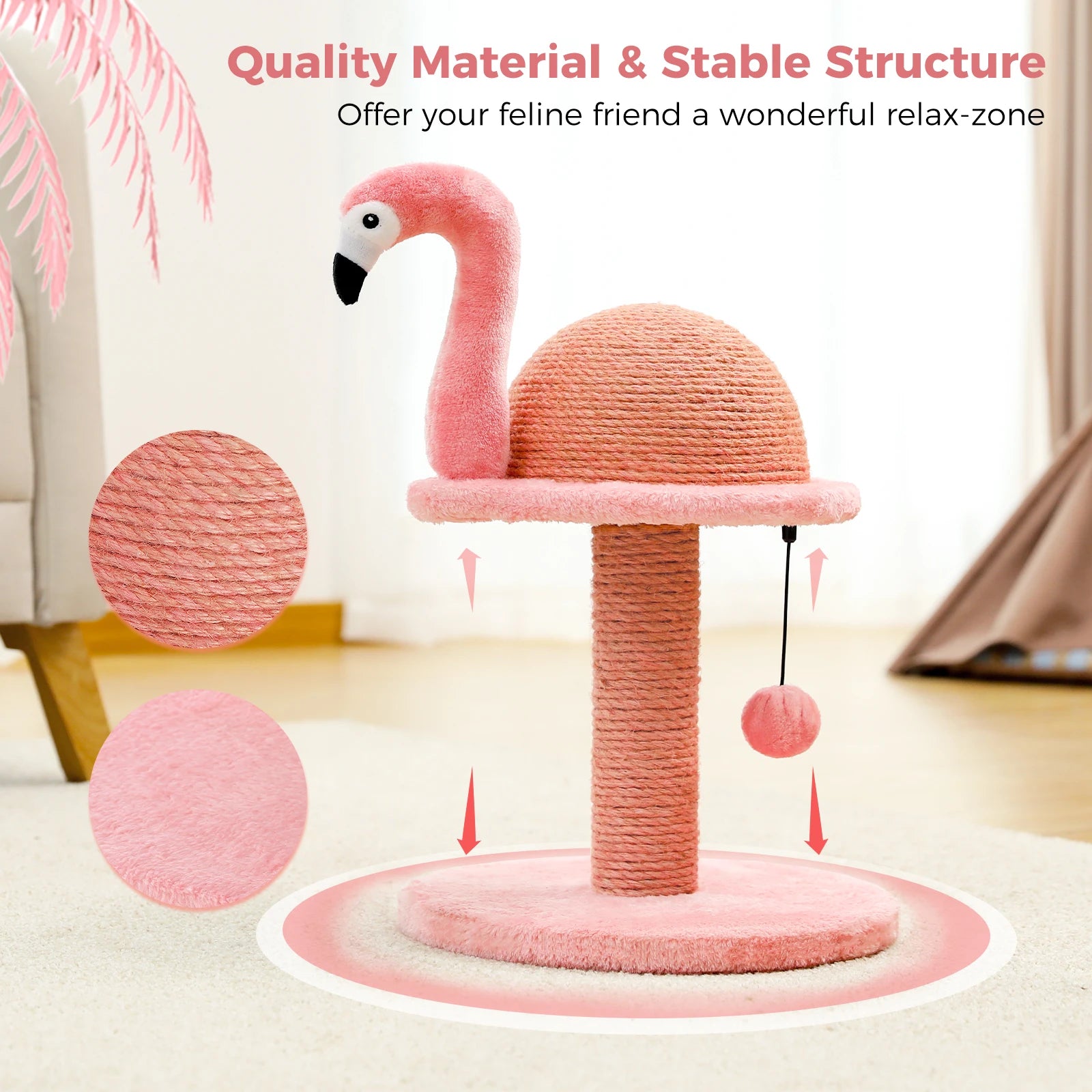 Tall Cat Scratching Post with Spring Ball