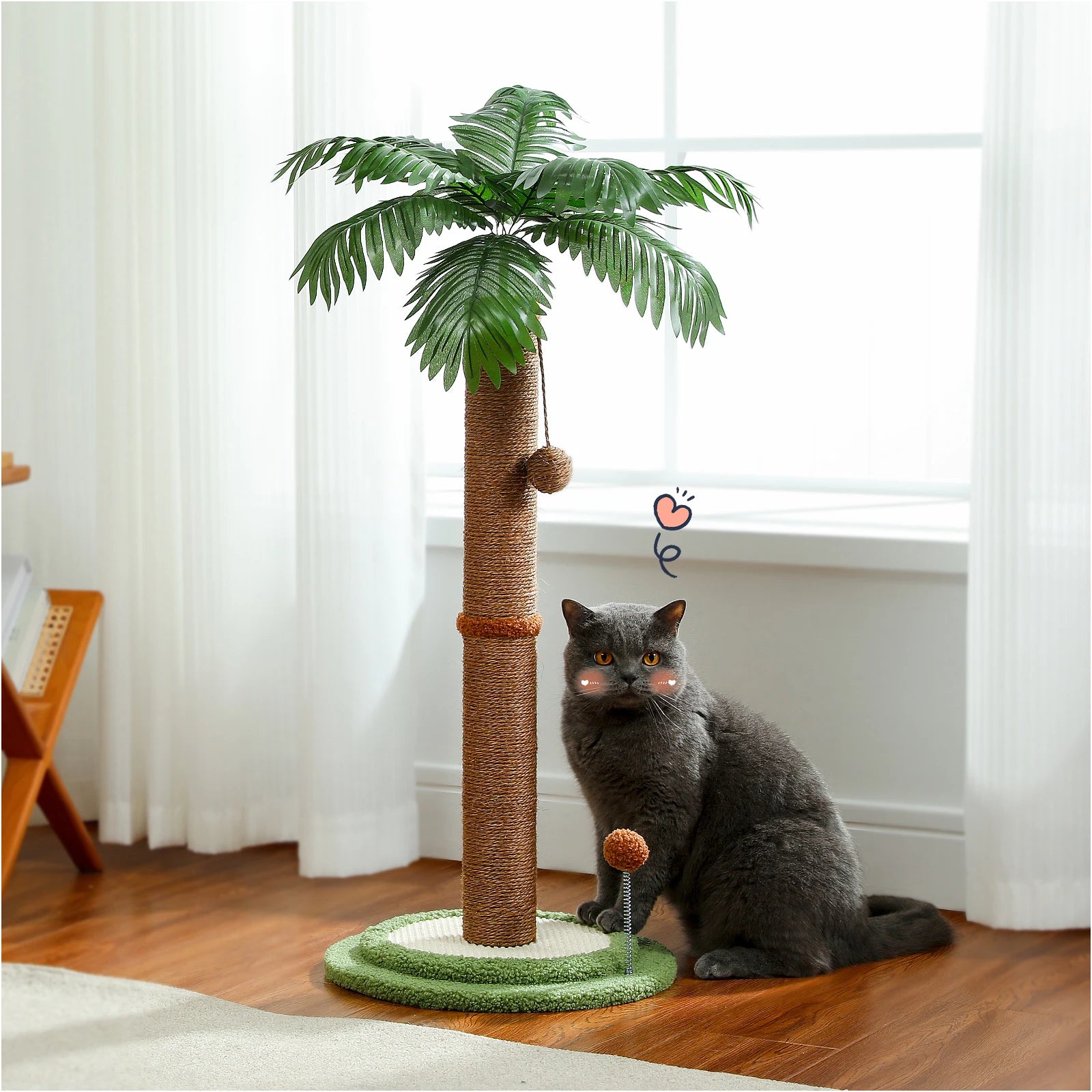 Tall Cat Scratching Post with Spring Ball