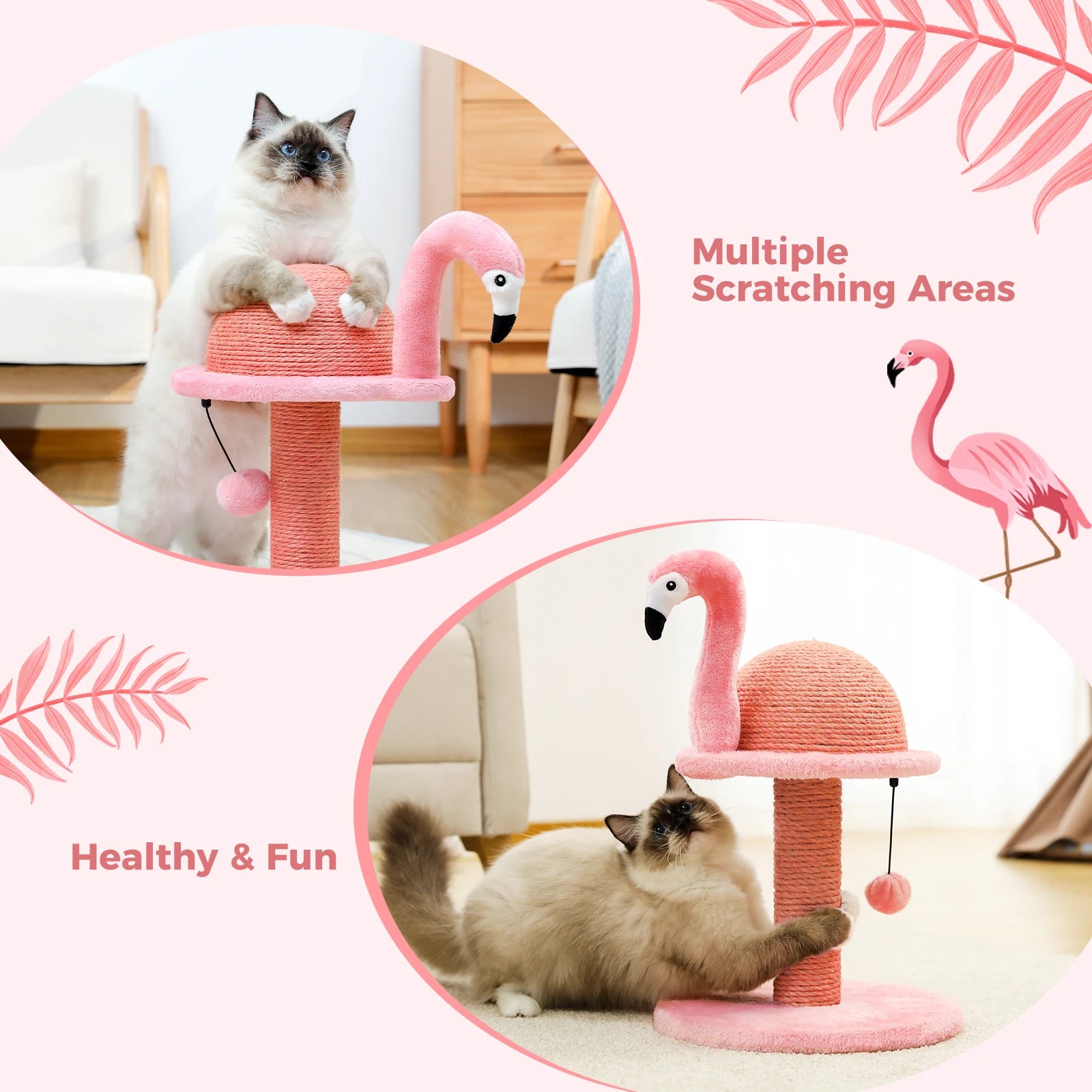 Tall Cat Scratching Post with Spring Ball