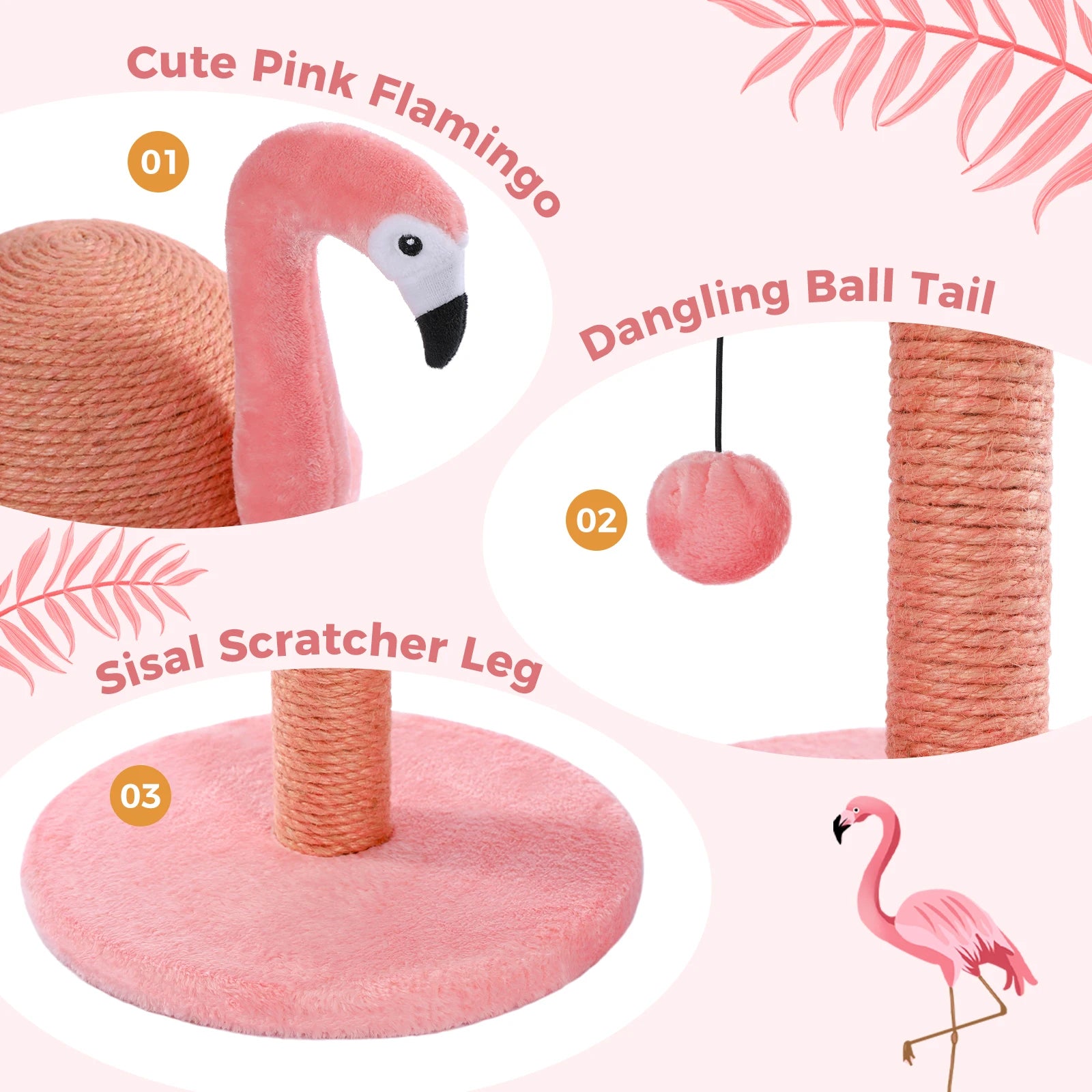 Tall Cat Scratching Post with Spring Ball