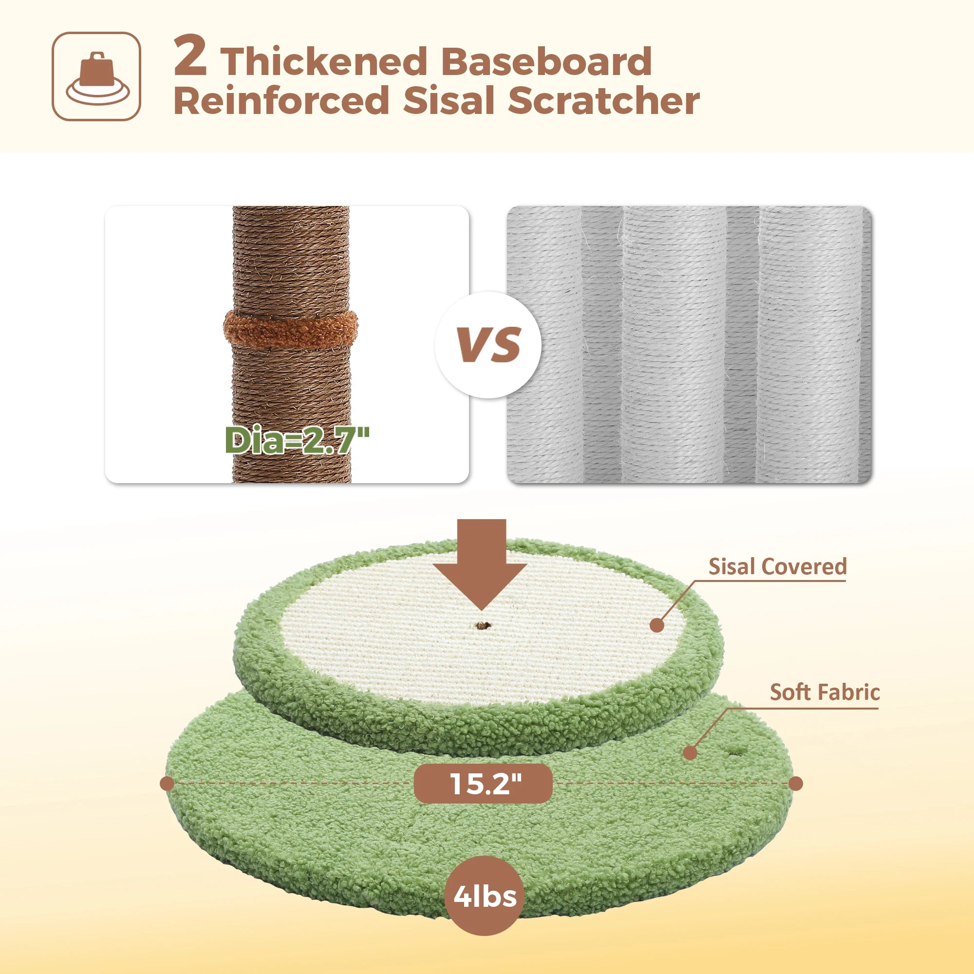 Tall Cat Scratching Post with Spring Ball