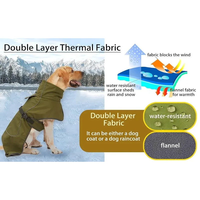 Waterproof Dog Raincoat with Soft Fleece Lining