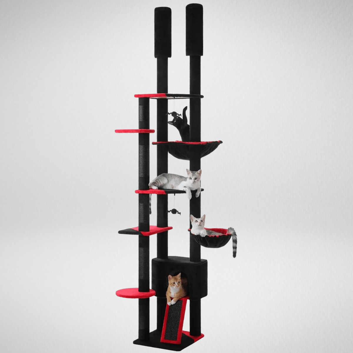 TechnuPet AMT0249BK / XXL / France Adjustable Floor-to-Ceiling Cat Tree