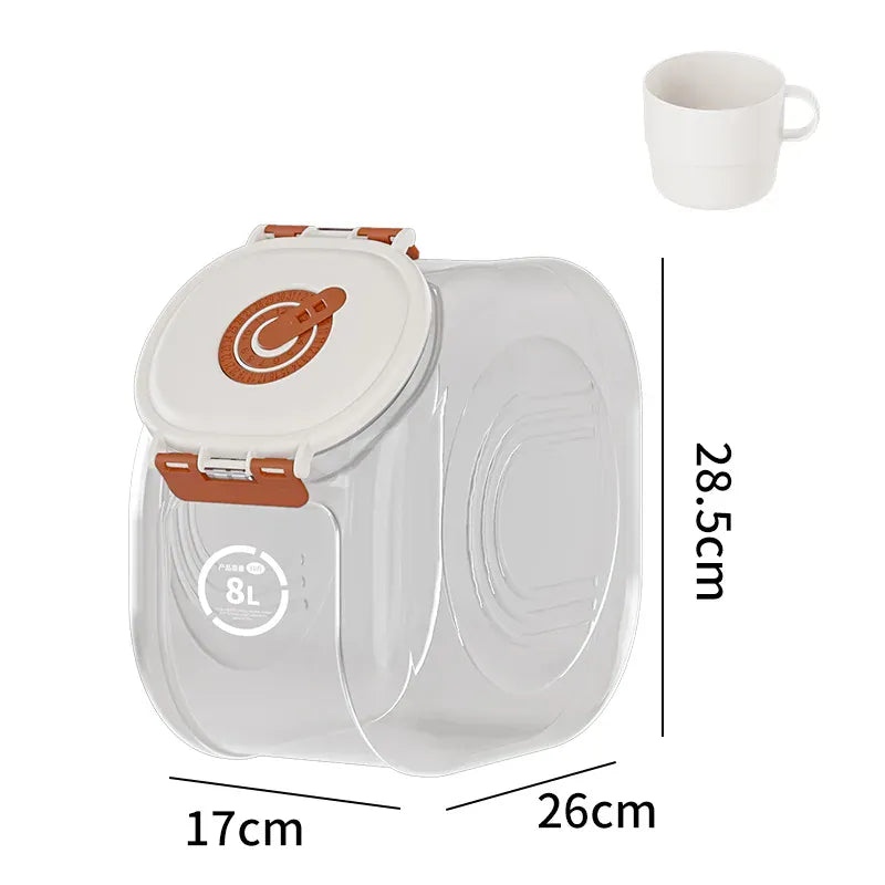 TechnuPet Pet Food Storage Coffee 8L Airtight Pet Food Storage Container – 5/10kg Large Capacity