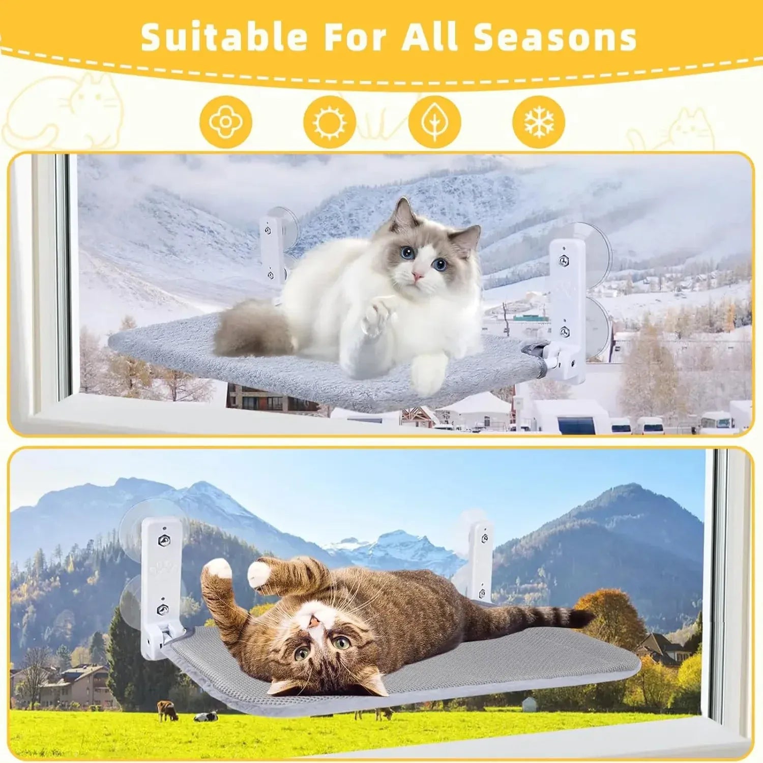 TechnuPet Cat Hammock Cat Hammock Window Bed