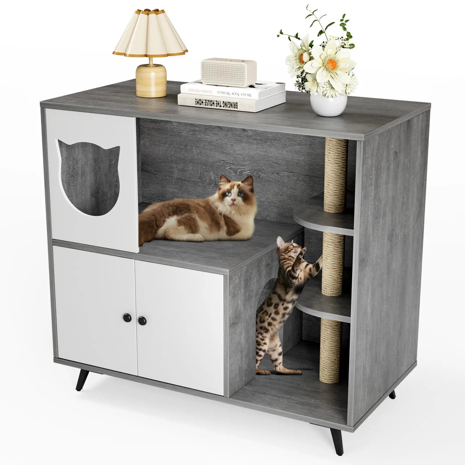 TechnuPet Cat Litters Cat Litter Box Cabinet