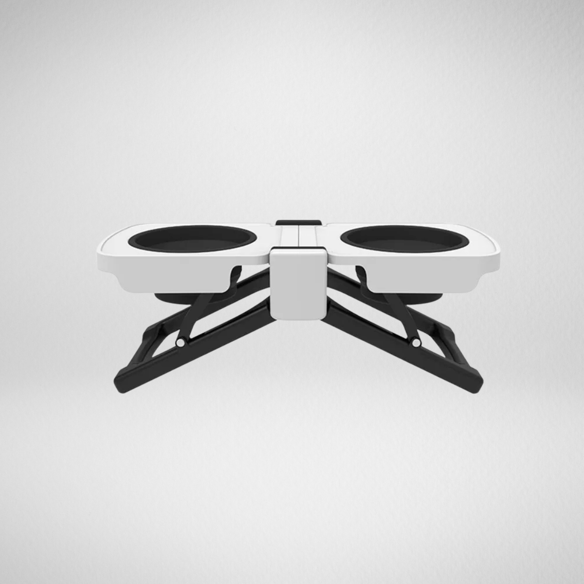 TechnuPet Dog Bowls White Foldable Elevated Double Pet Bowl