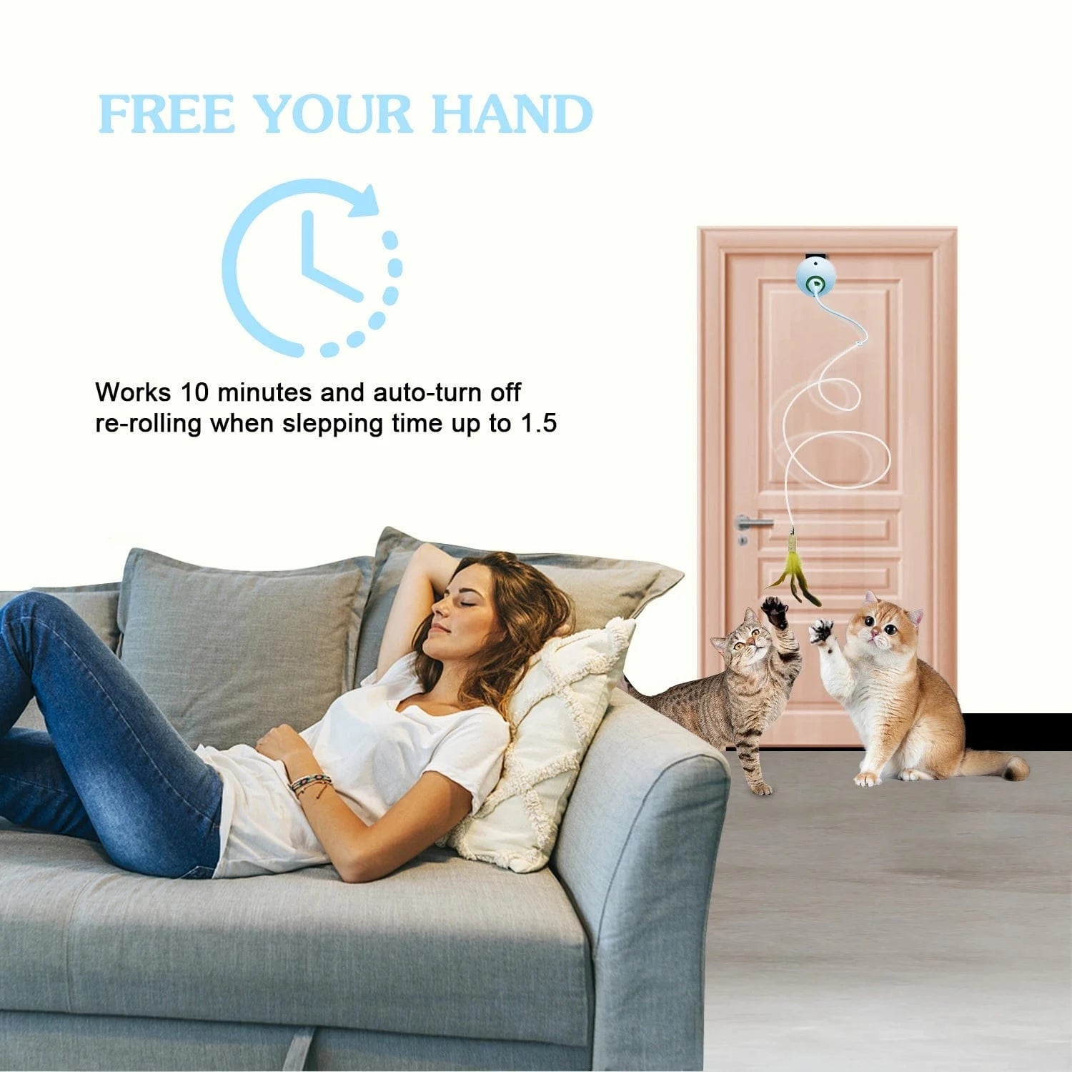 TechnuPet Smart Cat Toys Interactive Electric Feather Cat Toy