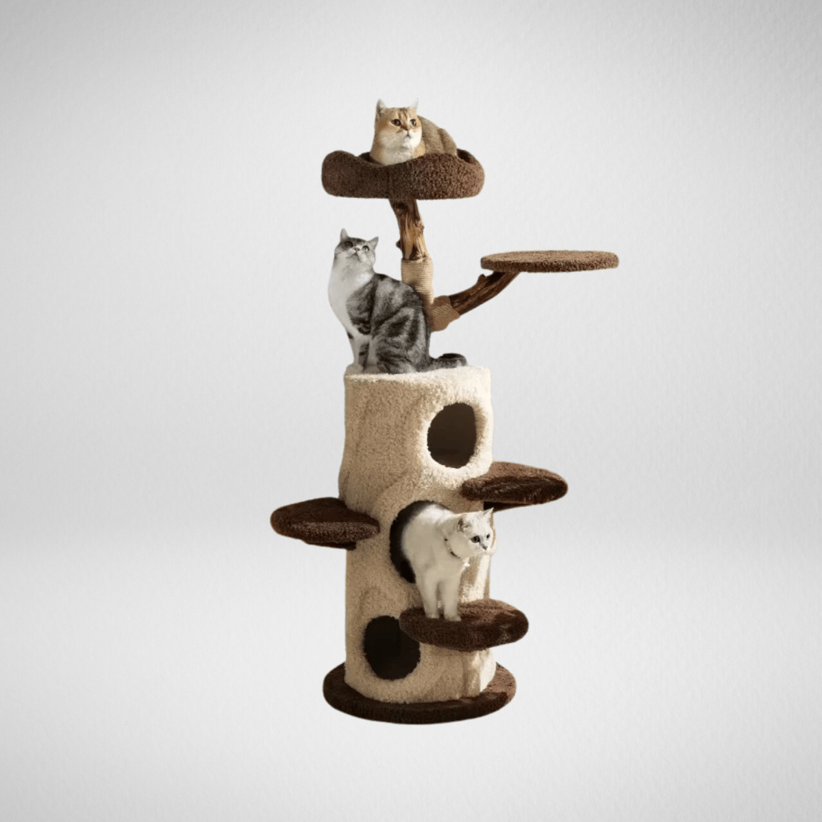 TechnuPet Cat Tree Classic Large Tree Wooden Cat Tower