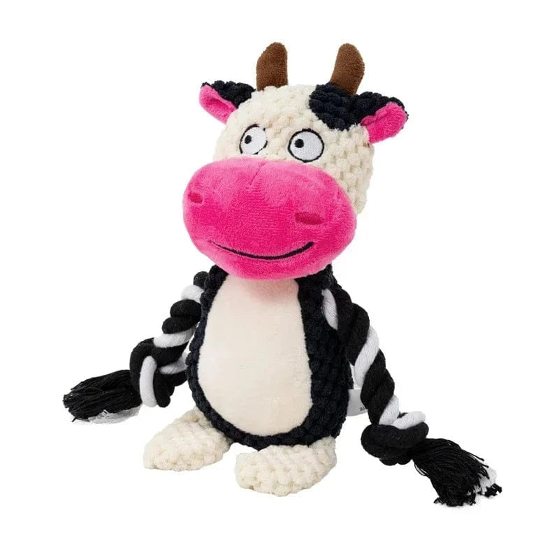 TechnuPet Dog Toys Cow Plush Squeaky Dog Chew Toy